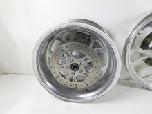 Load image into Gallery viewer, 2002 Big Dog Pitbull Front 22&quot; Rear 18&quot; Aluminum Wheel Rim &amp; Belt Pulley Set

