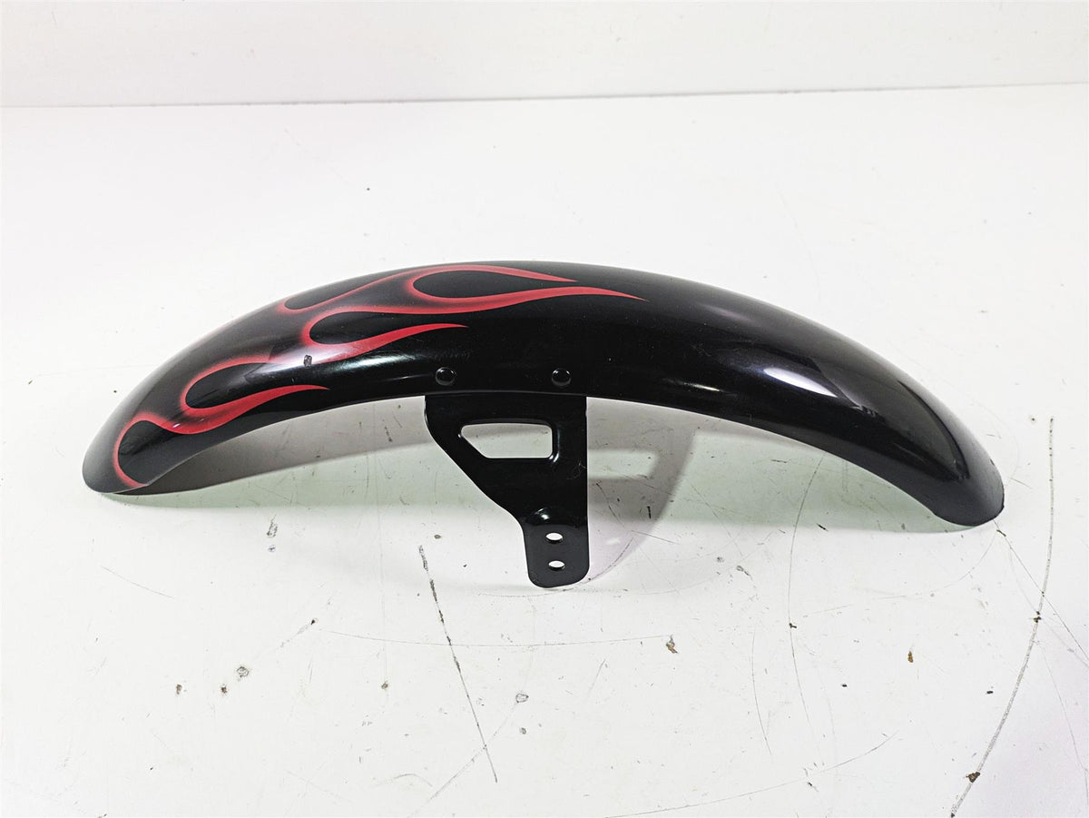2007 Harley FXDWG Dyna Wide Glide Front Fender Red Flames 60141-06B {{ shop.shopifyCountryName }} - Mototech271