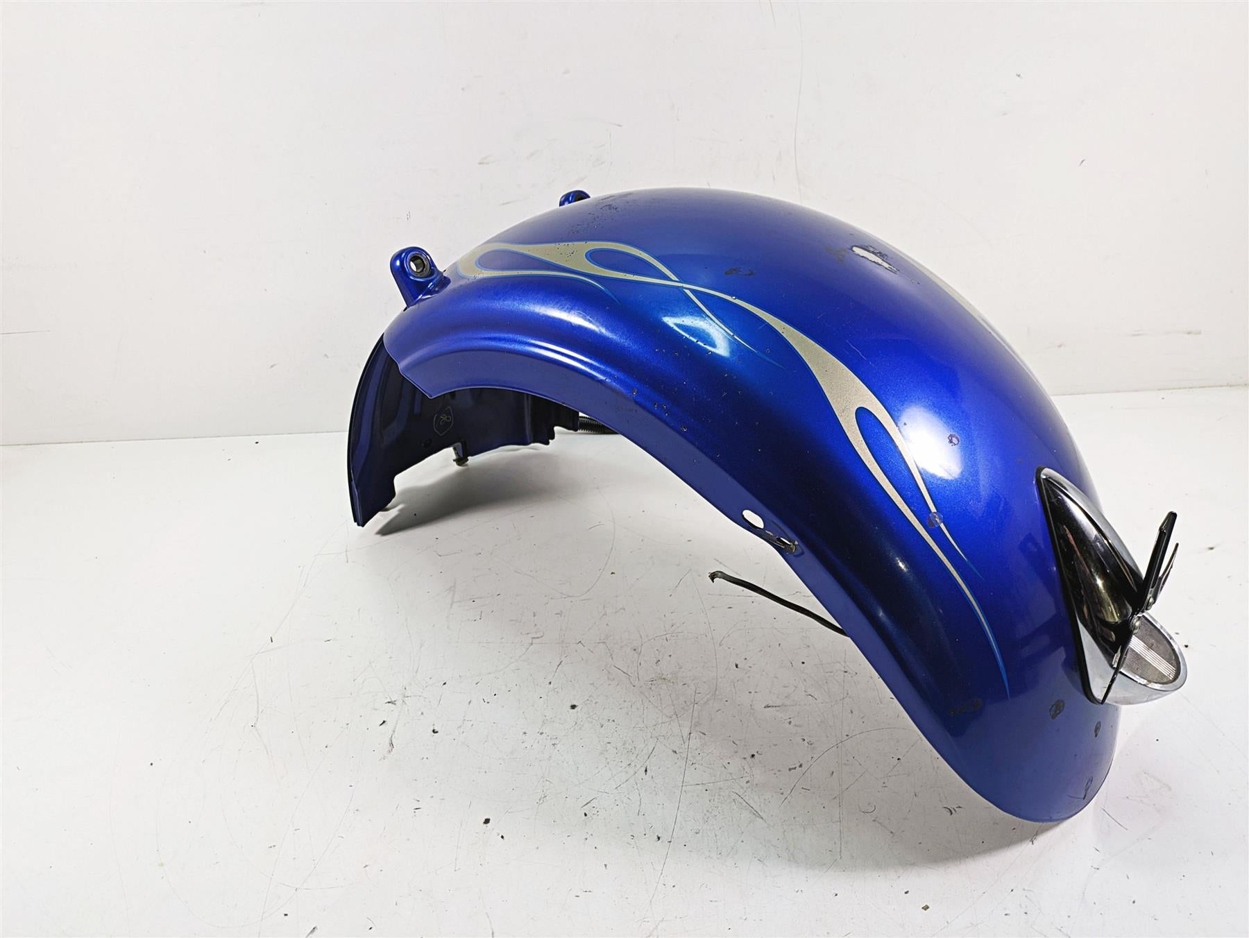 2009 Harley FXCWC Softail Rocker C Rear Fender Flame Blue Pearl Deluxe 60132-08A {{ shop.shopifyCountryName }} - Mototech271