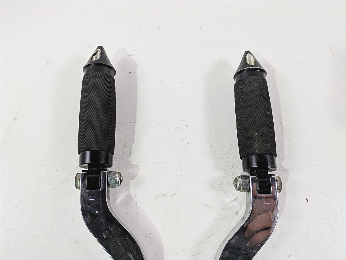 2001 Harley Touring FLHX Street Glide Avon Spike Rear Footpeg Set & Chrome Mount {{ shop.shopifyCountryName }} - Mototech271