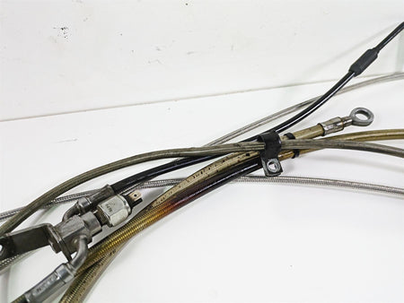 2009 Harley FLSTSB Cross Bones Extended Brake Line Throttle Cable Set 15" {{ shop.shopifyCountryName }} - Mototech271