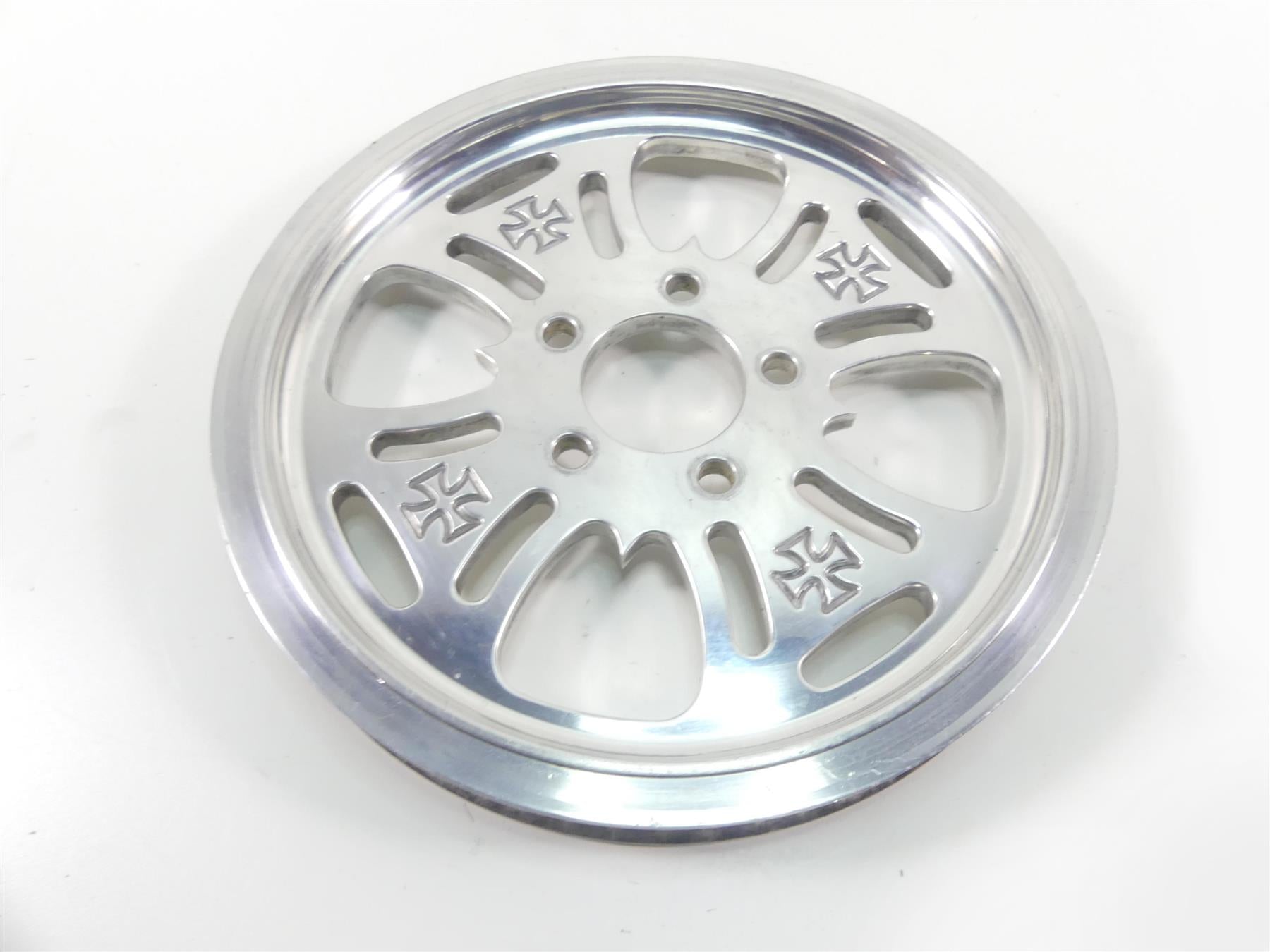 1999 Harley FXSTS Softail Springer Rear Chrome Cross Drive Pulley 65T 1 1/8" {{ shop.shopifyCountryName }} - Mototech271