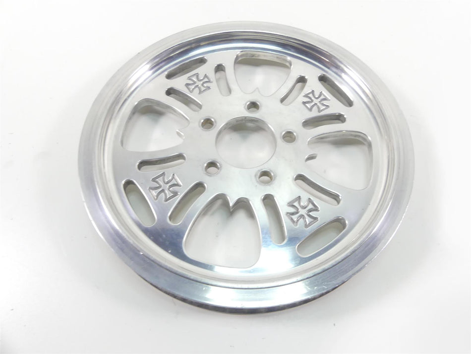 1999 Harley FXSTS Softail Springer Rear Chrome Cross Drive Pulley 65T 1 1/8" {{ shop.shopifyCountryName }} - Mototech271