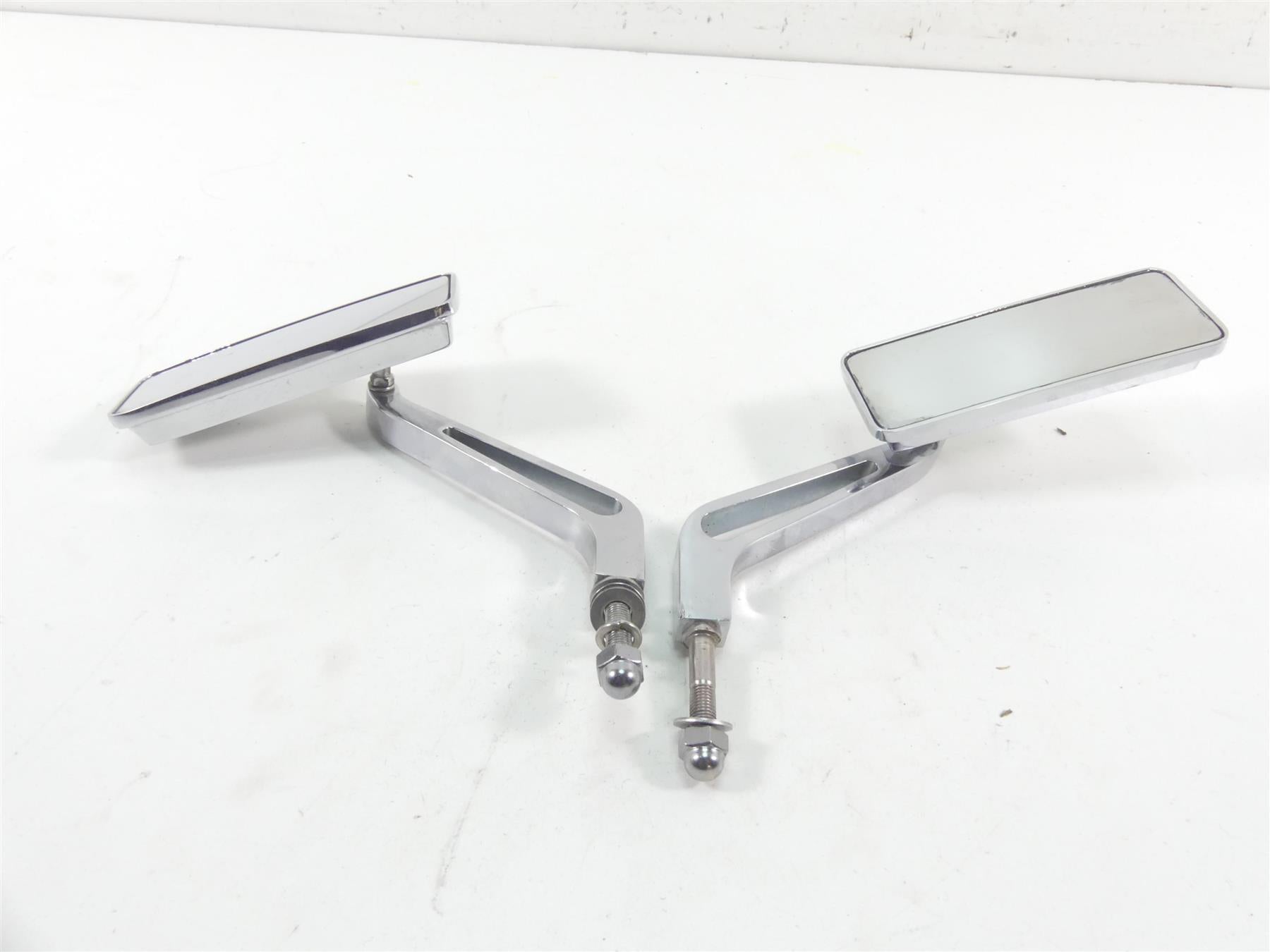 1999 Harley FXSTS Softail Springer Chrome Rectangle Rear View Mirror Billet Set {{ shop.shopifyCountryName }} - Mototech271
