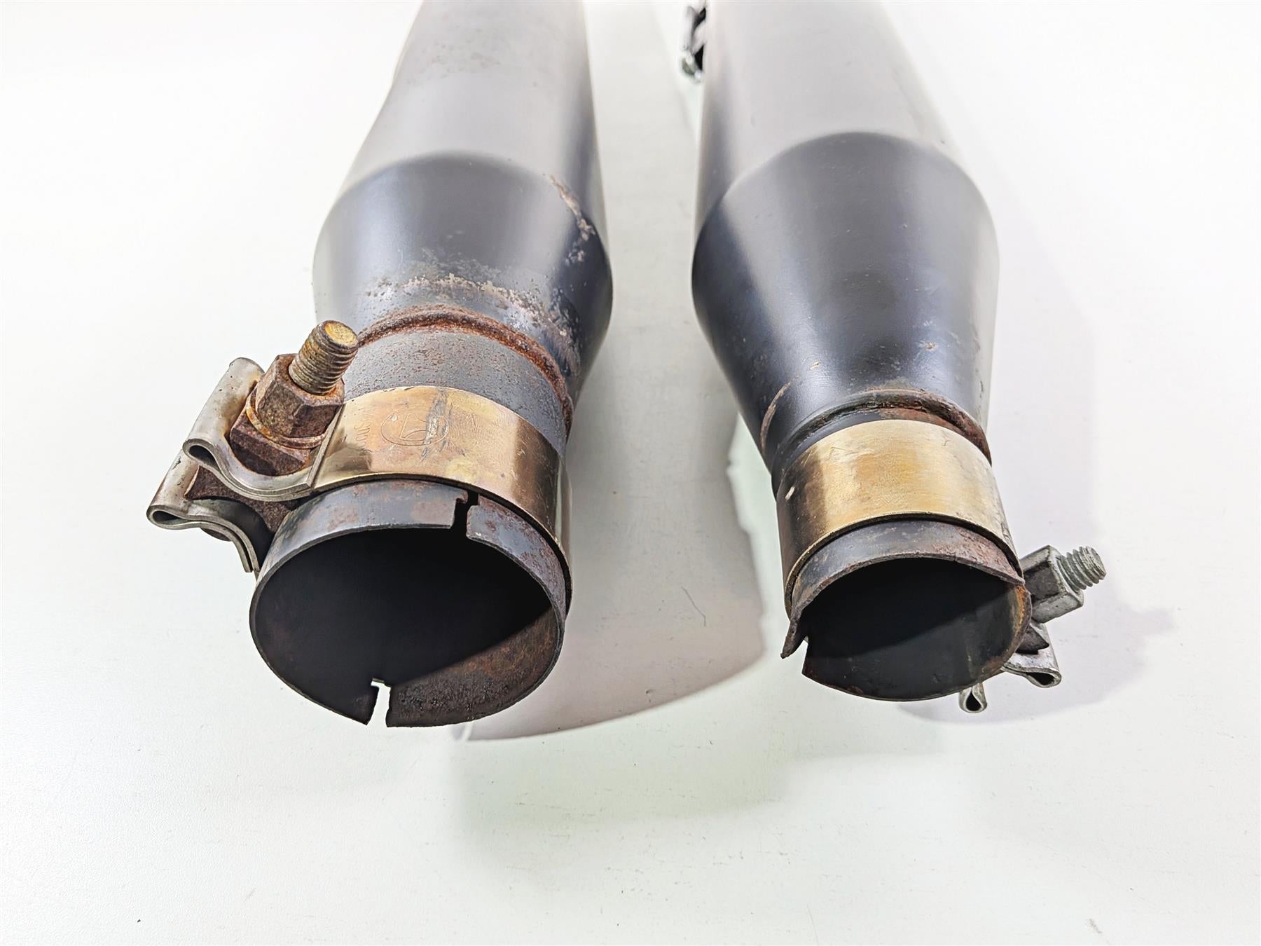 2018 Harley Touring FLHTCU Electra Glide Sharkroad Black 4" Slip On Muffler Pipes-Mototech271
