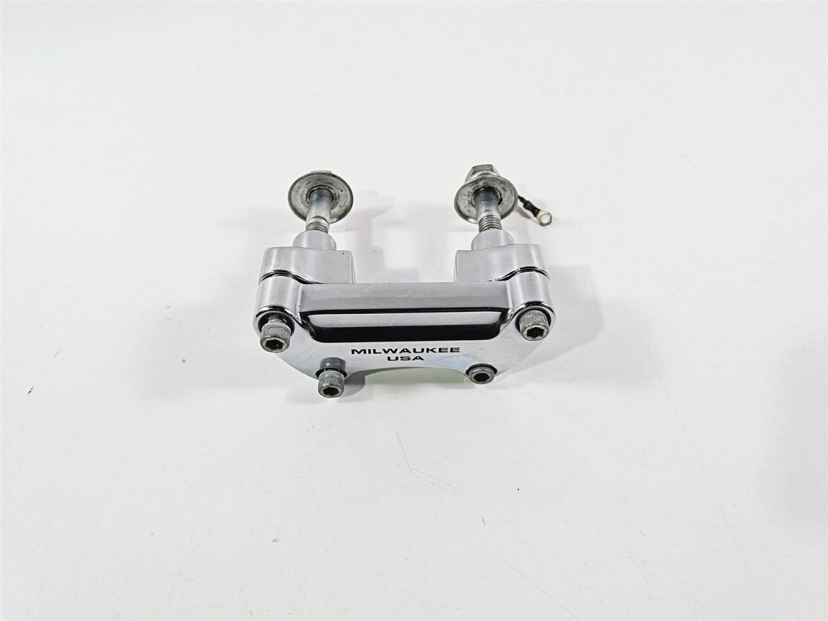 2011 Harley FXDF Dyna Fat Bob Chrome Milwaukee Handlebar Riser Clamps 55900025 {{ shop.shopifyCountryName }} - Mototech271