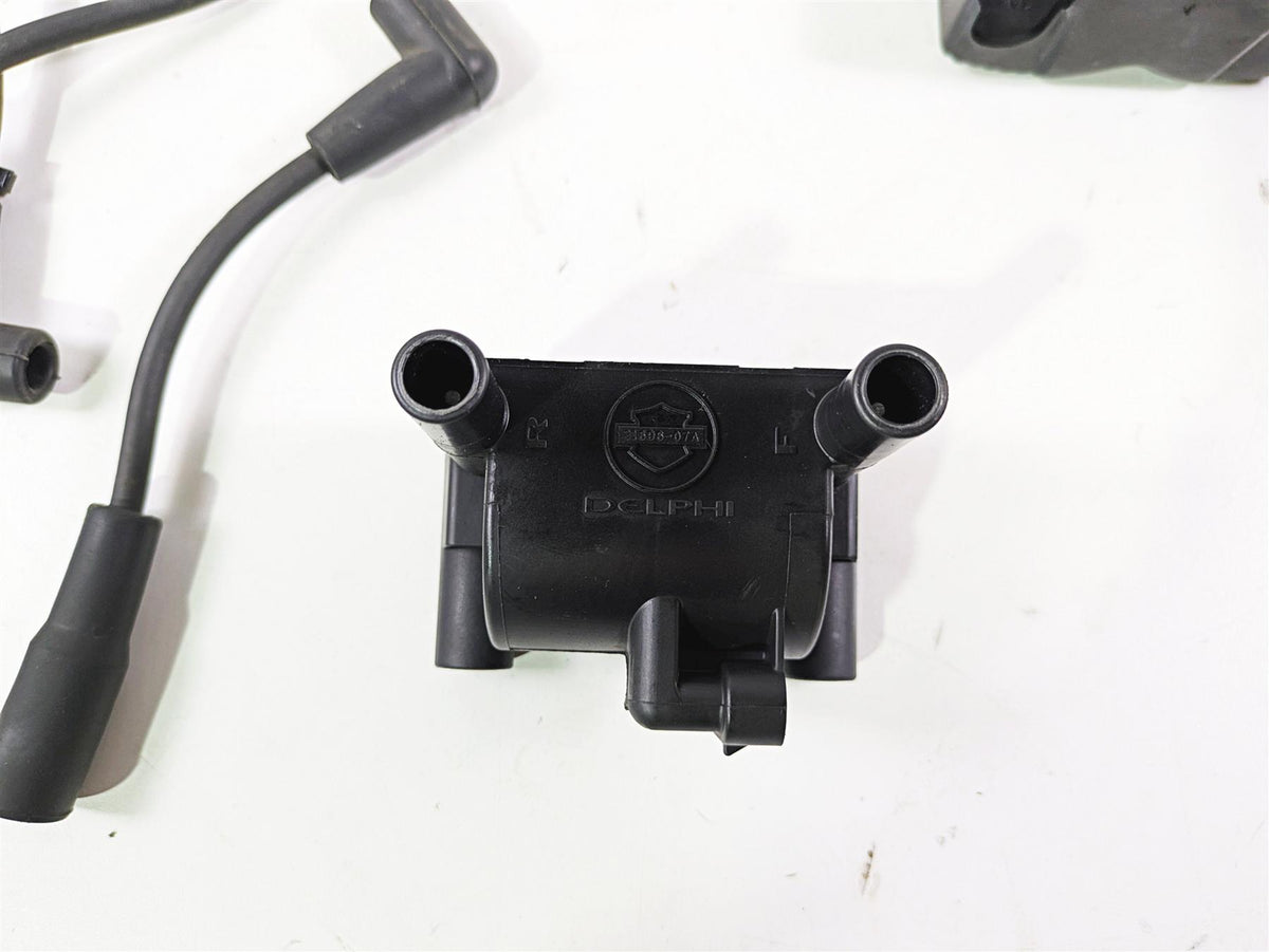 2015 Harley FXDF Dyna Fat Bob Ignition Coil Wires Plugs Set 31696-07A {{ shop.shopifyCountryName }} - Mototech271