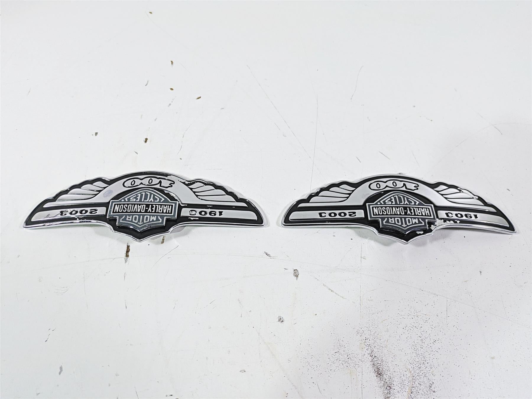 2003 Harley Dyna FXDL Low Rider 100TH Tank Emblems Badges 62230-03A 62231-03A {{ shop.shopifyCountryName }} - Mototech271