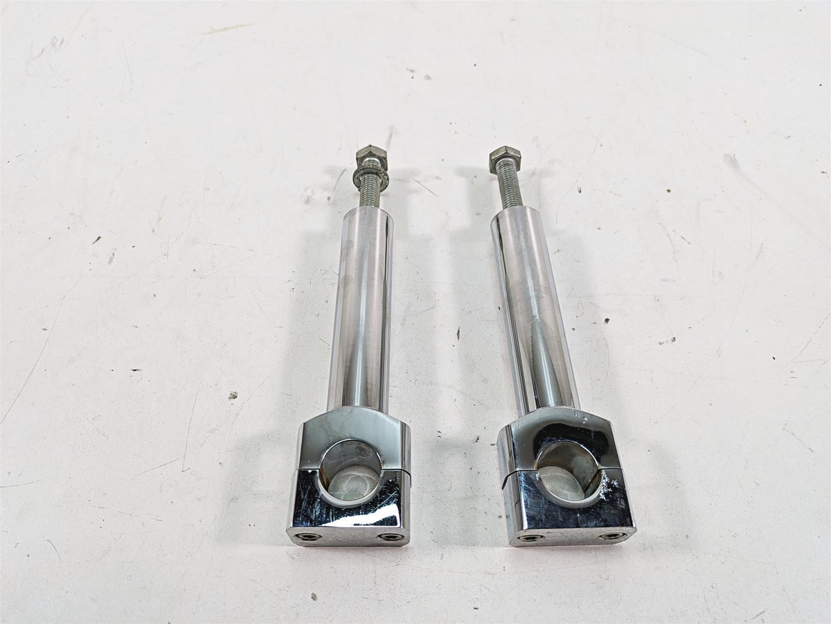 1999 Harley Dyna FXDL Low Rider 6" Chrome Handlebar Riser Holder Clamps {{ shop.shopifyCountryName }} - Mototech271