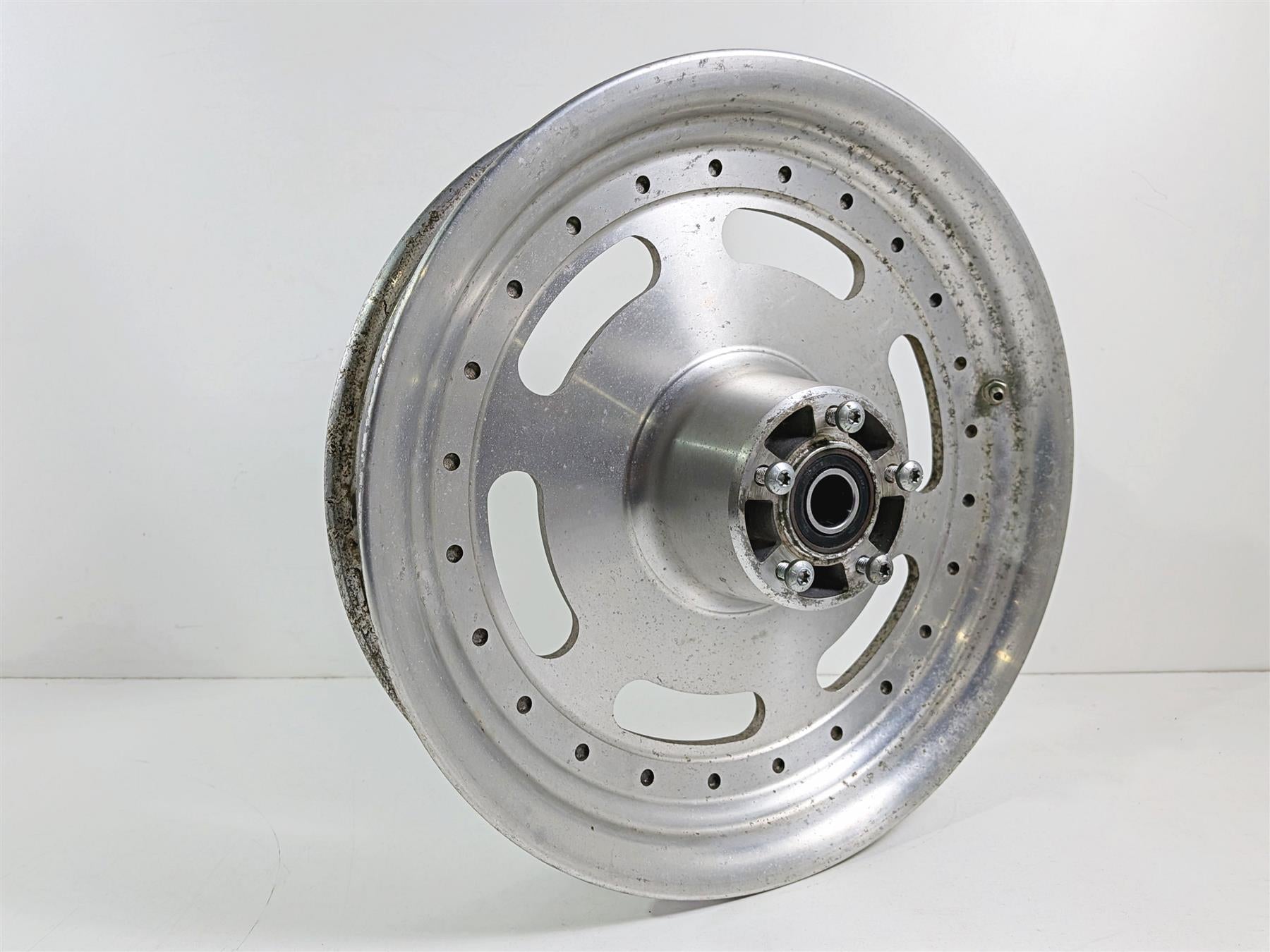 2011 Harley FXDF Dyna Fat Bob Front Wheel Rim 16x3 Straight Slotted 43300172 {{ shop.shopifyCountryName }} - Mototech271