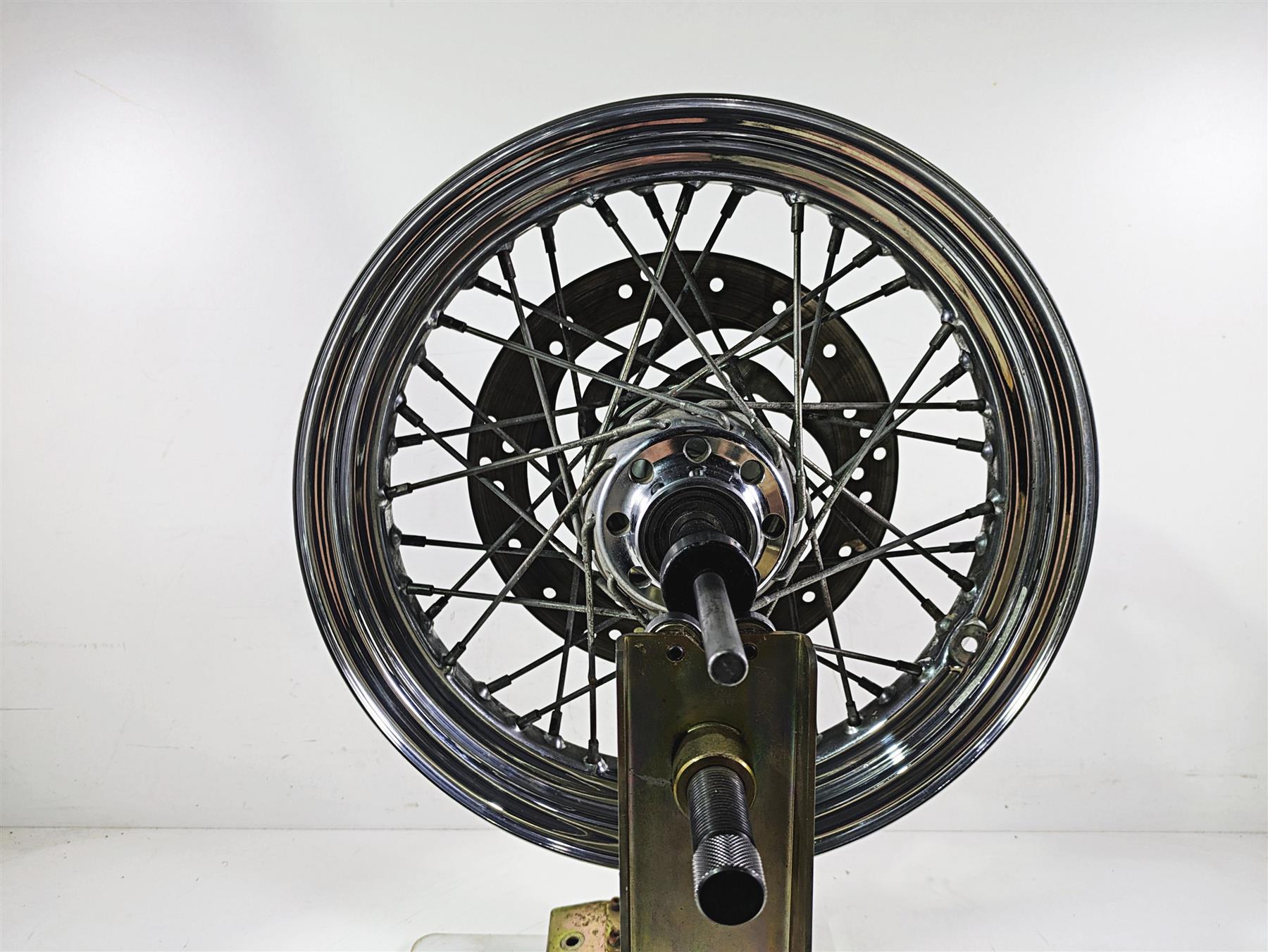 2002 Harley FLSTC Softail Heritage 16x3 Front Wheel Rim Rotor & Cover 43085-97 {{ shop.shopifyCountryName }} - Mototech271