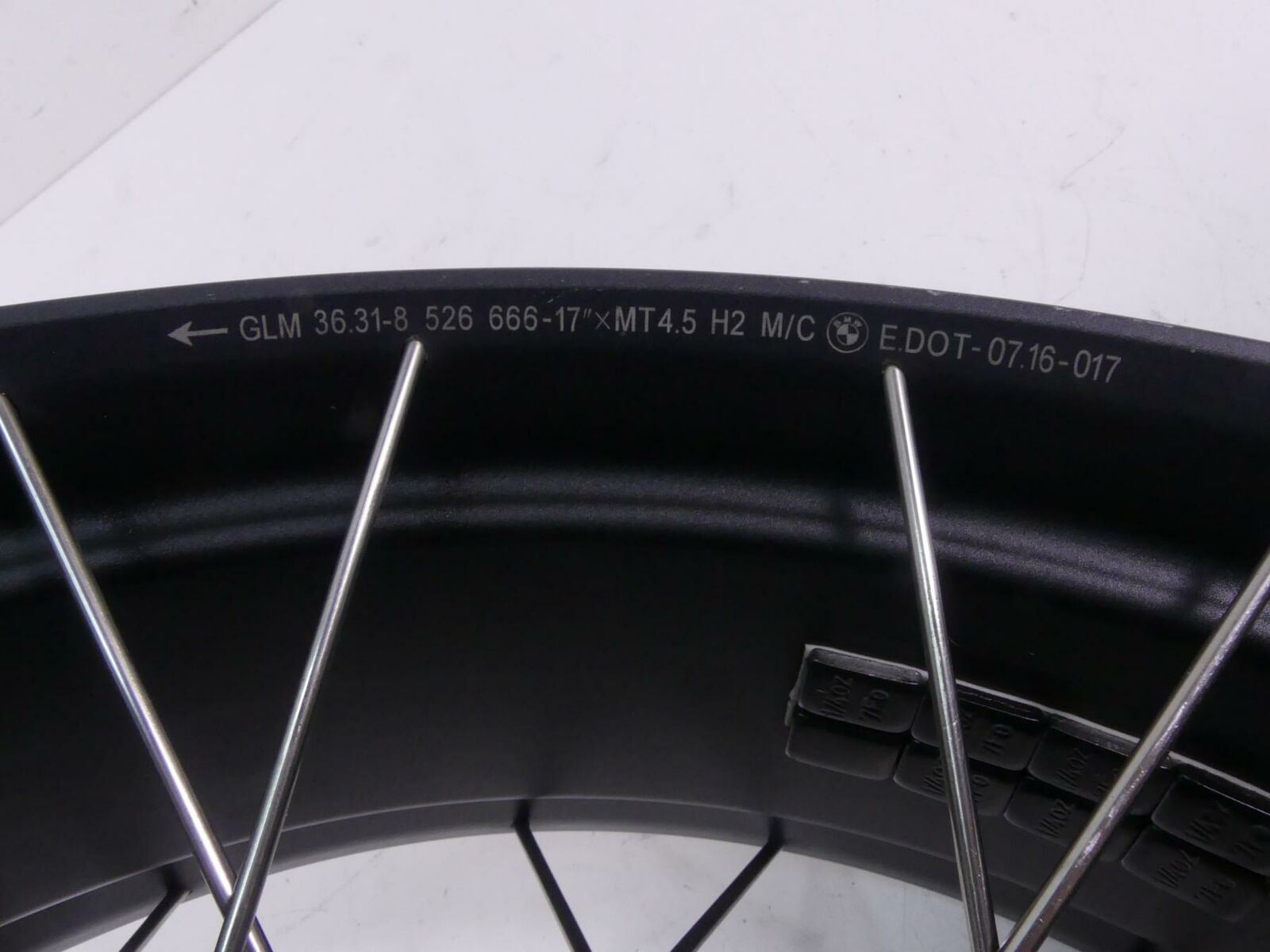 2017 BMW R1200GS GSW K50 Straight Nice Rear Wheel Rim 17x4.5 36318526666 {{ shop.shopifyCountryName }} - Mototech271