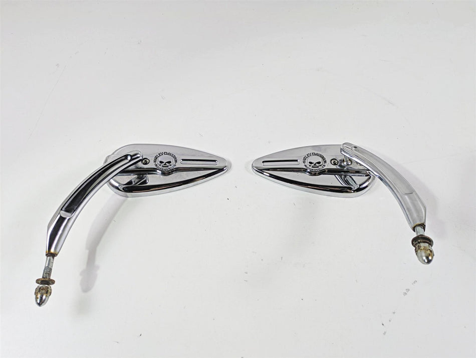2007 Harley Sportster XL1200 C Willie G Skull Teardrop Mirrors 91315-04 {{ shop.shopifyCountryName }} - Mototech271