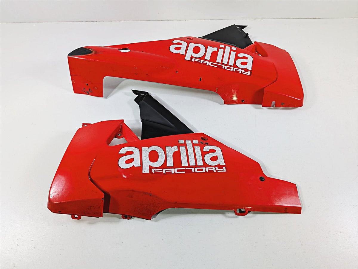 2014 Aprilia RSV4 RR Factory Left Right Lower Belly Fairing Cover Set 858826 {{ shop.shopifyCountryName }} - Mototech271