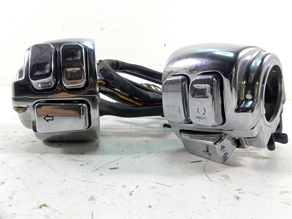 Harley Davidson Sportster Dyna Softail V Rod Chrome Left Right Control Switch Set {{ shop.shopifyCountryName }} - Mototech271