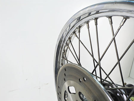 2000 Harley FXSTS Softail Springer Chrome Spoke Front Wheel 21x2.15 43662-80B {{ shop.shopifyCountryName }} - Mototech271