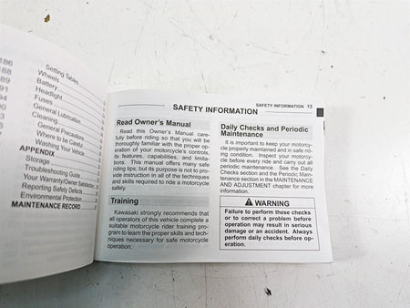 2018 Kawasaki ZX1002 Ninja H2 SX Owners Manual Booklet ZX1002AJ/BJ 99987-0050 {{ shop.shopifyCountryName }} - Mototech271