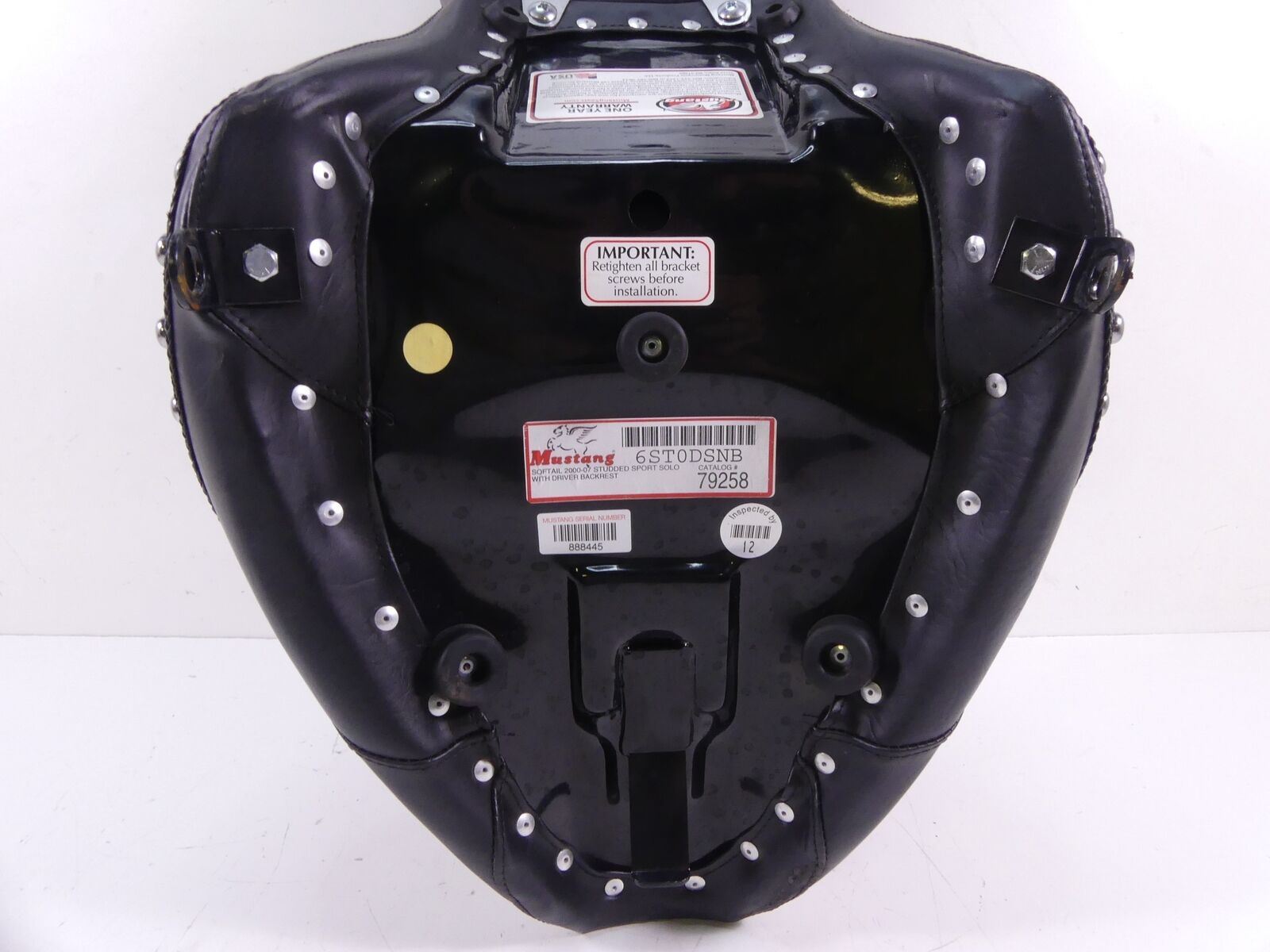 2001 Harley Softail FLSTC Heritage Mustang Studded Seat Saddle Set 79258 {{ shop.shopifyCountryName }} - Mototech271