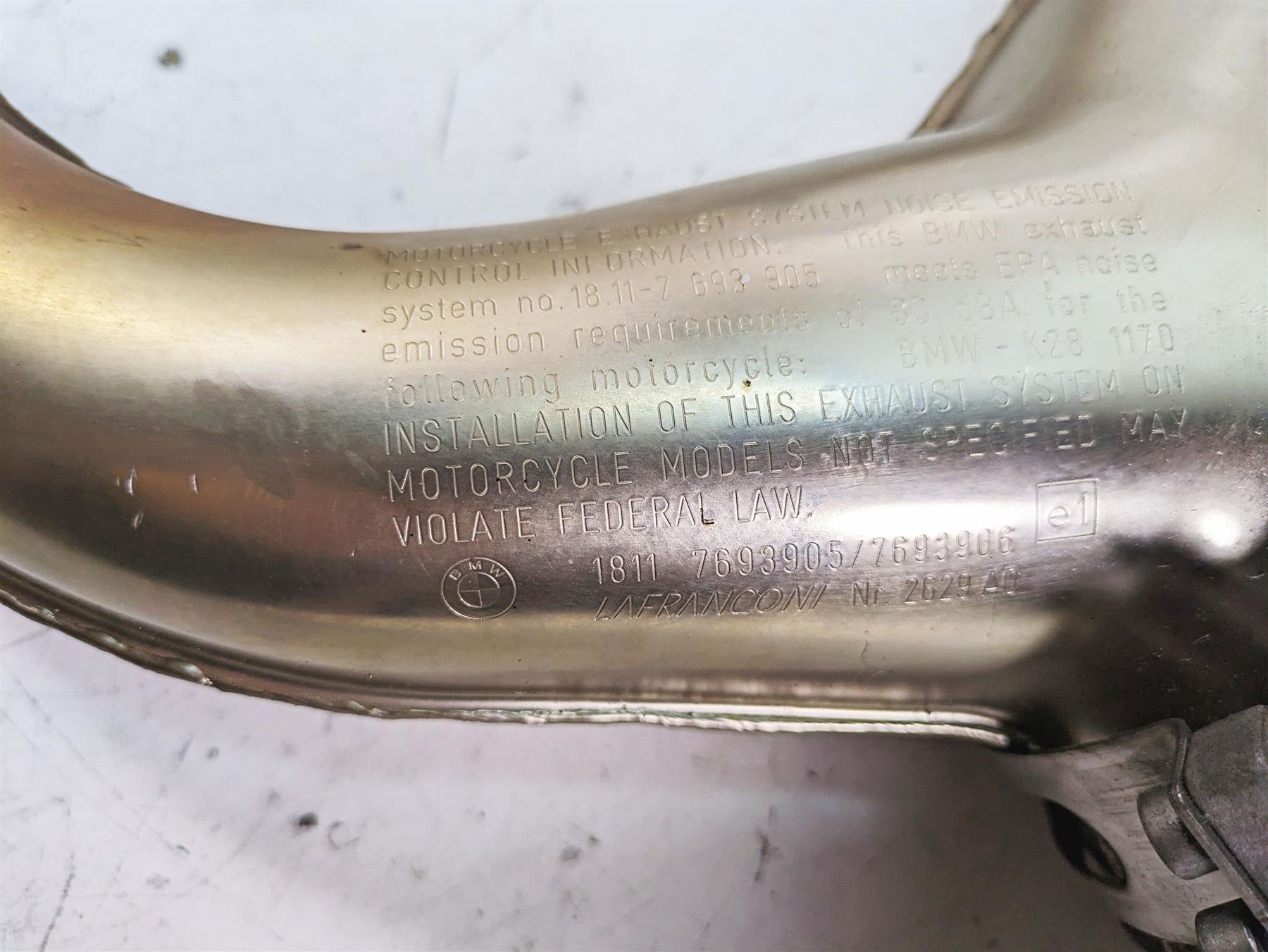2007 BMW R1200RT K26 Oem Lafranconi Exhaust Pipe Header Manifold 18117693905 {{ shop.shopifyCountryName }} - Mototech271
