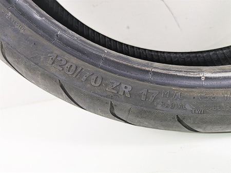 Used Front Motorcycle Tire Continental Conti Road TWI 120/70 ZR17 02447220000 {{ shop.shopifyCountryName }} - Mototech271