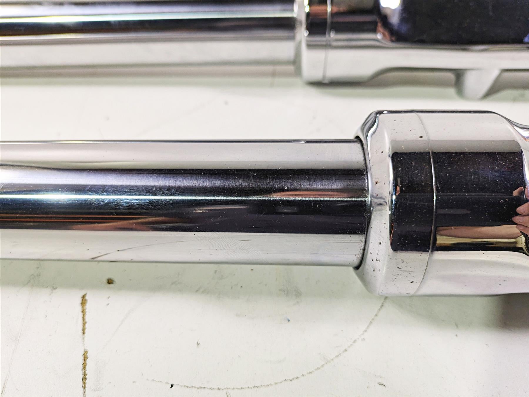 2009 Harley FXCWC Softail Rocker Chrome Front Fork Leg Set 46950-08 46953-08 {{ shop.shopifyCountryName }} - Mototech271
