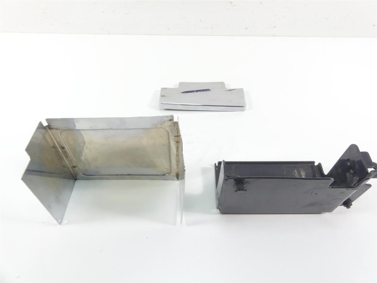 1999 Harley Dyna FXDL Low Rider Battery Tray Holder & Chrome Cover 66375-97 {{ shop.shopifyCountryName }} - Mototech271