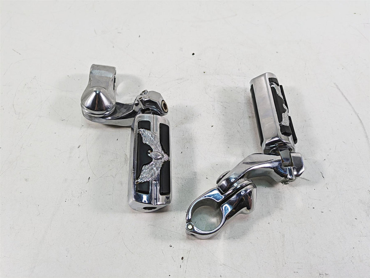 1999 Harley Touring FLHTC Electra Glide Eagle Chrome Highway Foot Peg Set {{ shop.shopifyCountryName }} - Mototech271