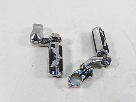 1999 Harley Touring FLHTC Electra Glide Eagle Chrome Highway Foot Peg Set {{ shop.shopifyCountryName }} - Mototech271
