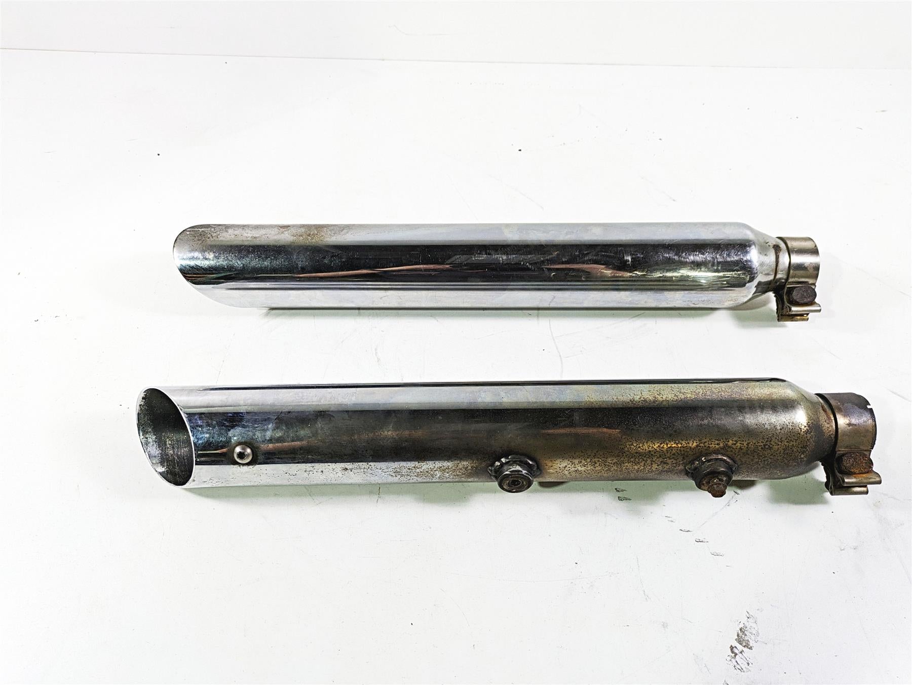 2008 Harley FLSTC Softail Heritage Slip On Slash Cut Exhaust Muffler Set - Read {{ shop.shopifyCountryName }} - Mototech271