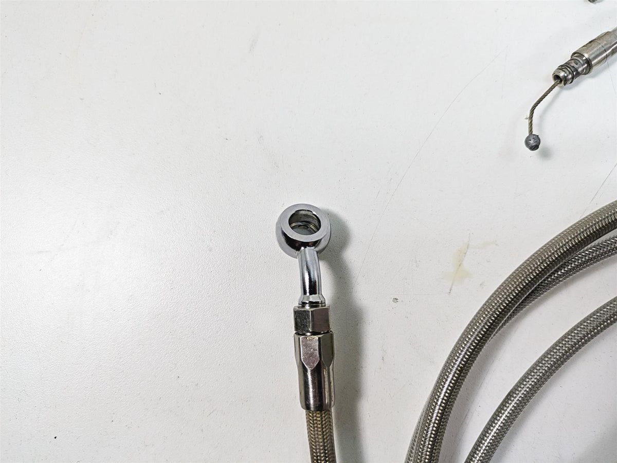 2009 Harley Dyna FXDFSE CVO Fat Bob 10" Handlebars Brake Throttle Clutch Cables {{ shop.shopifyCountryName }} - Mototech271