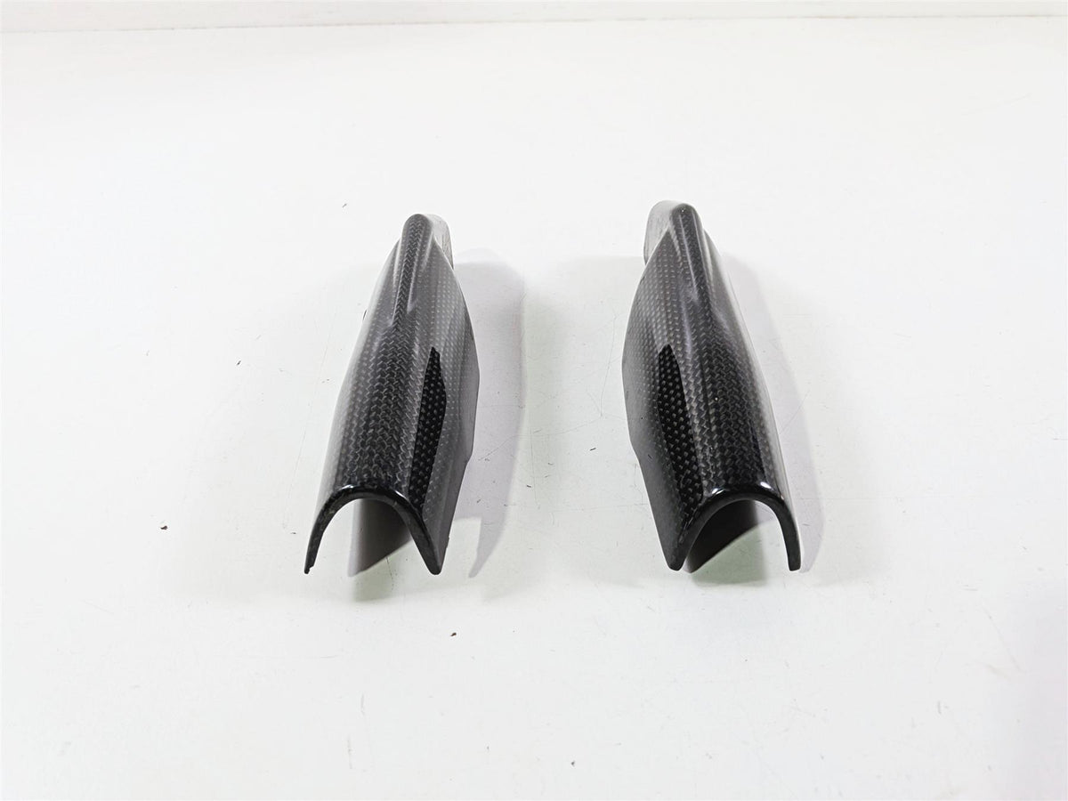 2009 Ducati Hypermotard 1100 S Lower Carbon Fiber Fork Guard Cover Set 46012811-Mototech271