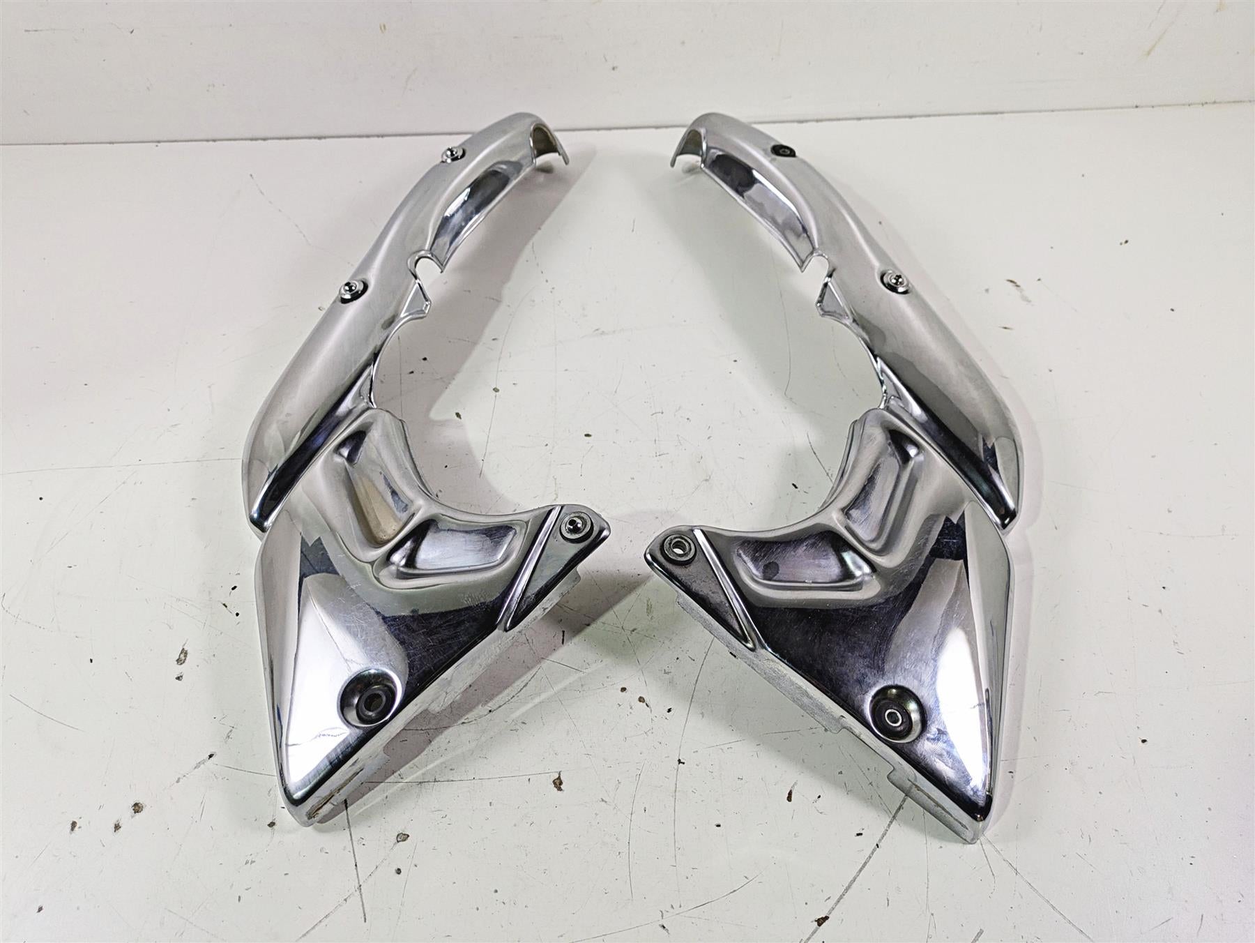 1998 Moto Guzzi California 1100 EV Rear Side Chrome Cover Fairing Set GU03467300 | Mototech271