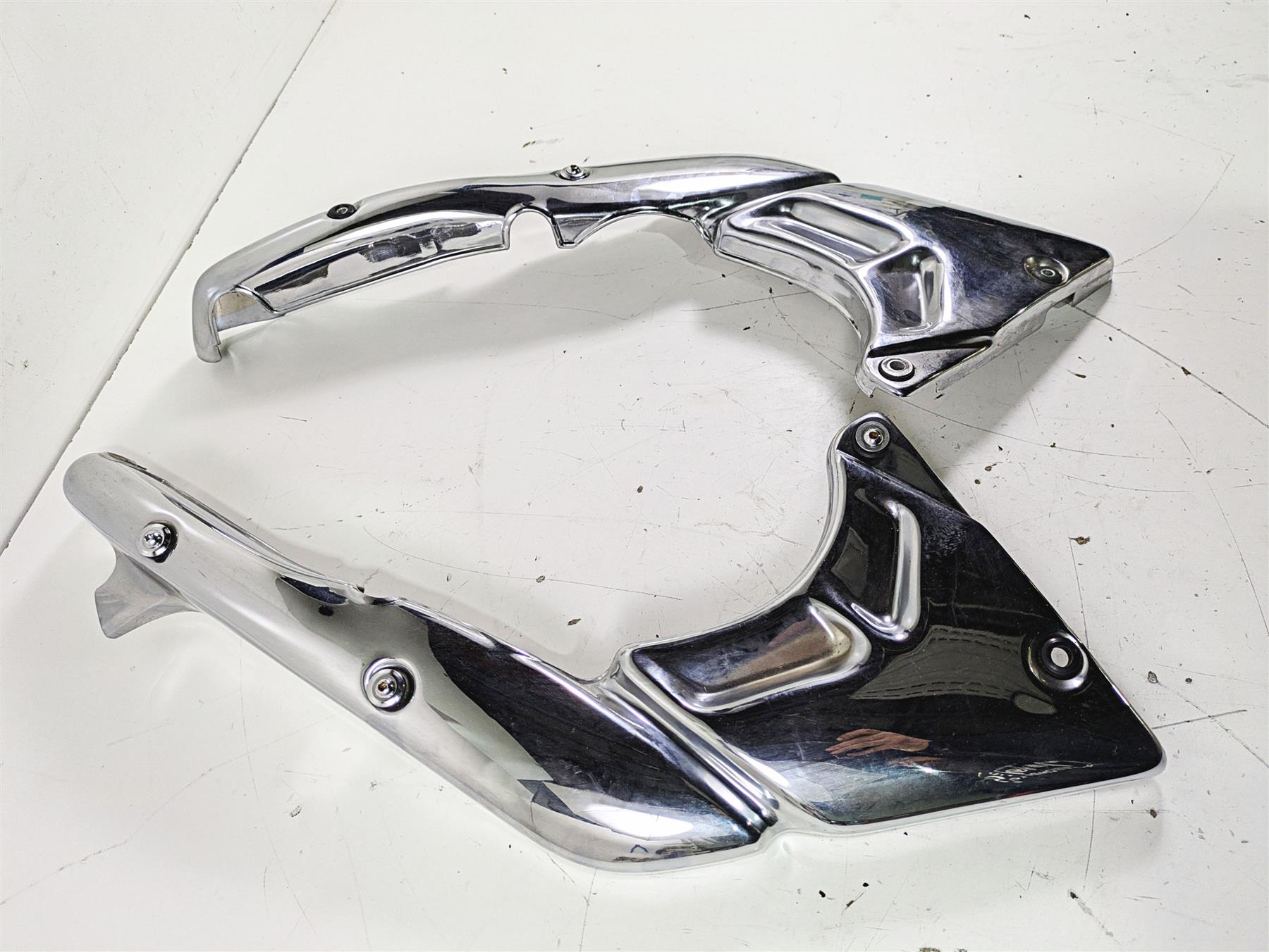 1998 Moto Guzzi California 1100 EV Rear Side Chrome Cover Fairing Set GU03467300 {{ shop.shopifyCountryName }} - Mototech271
