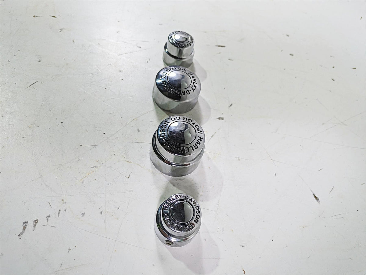 2003 Harley Dyna FXDL Low Rider 100TH Front Rear Chrome Axle Nut Cover Set {{ shop.shopifyCountryName }} - Mototech271