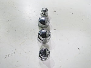 2003 Harley Dyna FXDL Low Rider 100TH Front Rear Chrome Axle Nut Cover Set | Mototech271