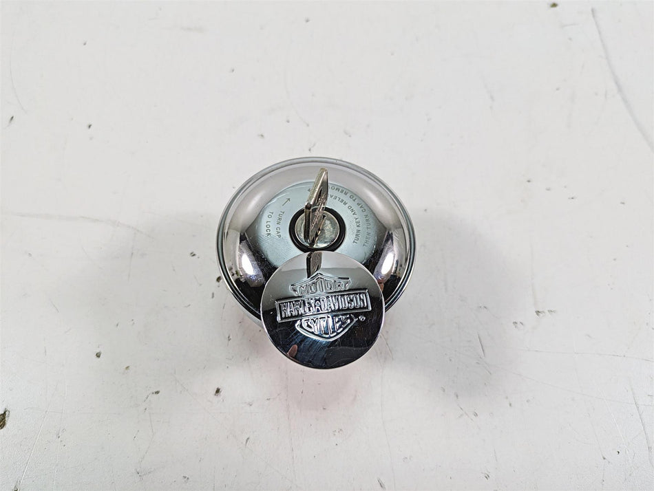 2006 Harley Softail FXSTSI Springer Chrome Fuel Gas Cap & Key {{ shop.shopifyCountryName }} - Mototech271