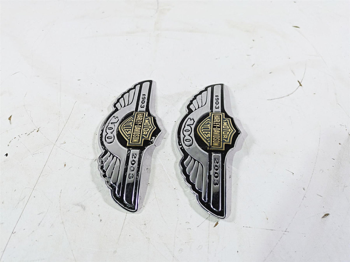2003 Harley Softail FXSTDI Deuce 100th Fuel Tank Emblem Set 62236-03 62237-03 {{ shop.shopifyCountryName }} - Mototech271