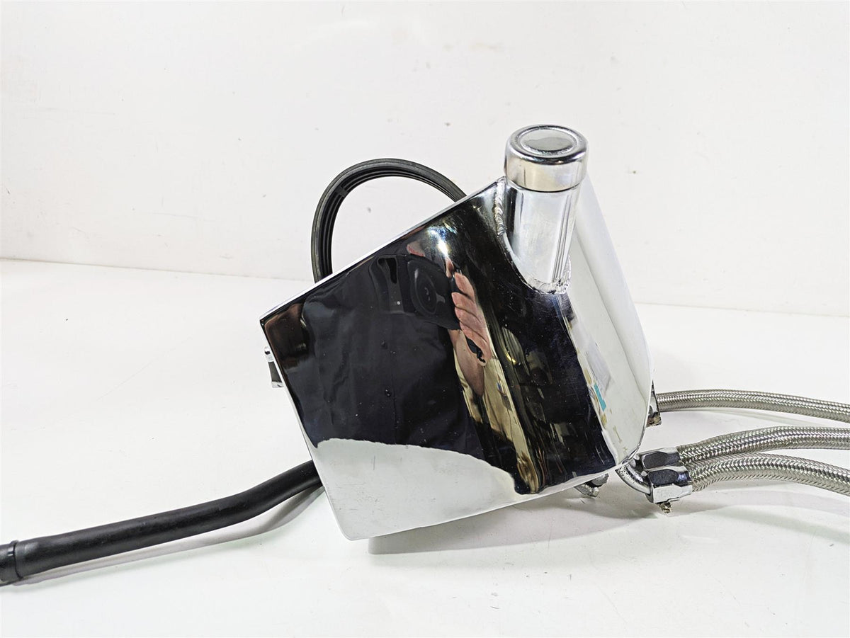 2008 Ultima Motorcycles Fat Bastard Chrome Oil Tank Reservoir & Lines {{ shop.shopifyCountryName }} - Mototech271