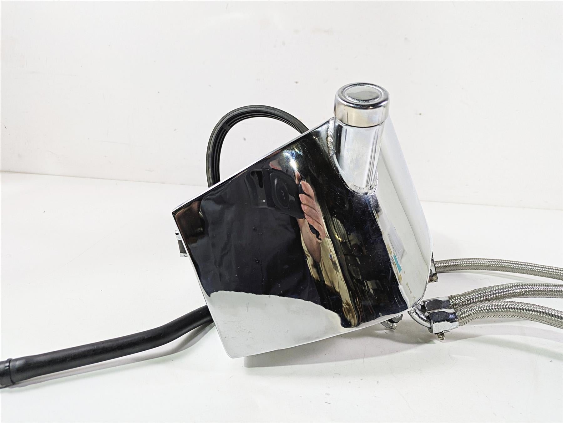 2008 Ultima Motorcycles Fat Bastard Chrome Oil Tank Reservoir & Lines {{ shop.shopifyCountryName }} - Mototech271