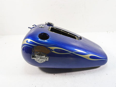 2009 Harley FXCWC Softail Rocker C Fuel Petrol Tank Flame Blue Pearl 62105-08 {{ shop.shopifyCountryName }} - Mototech271