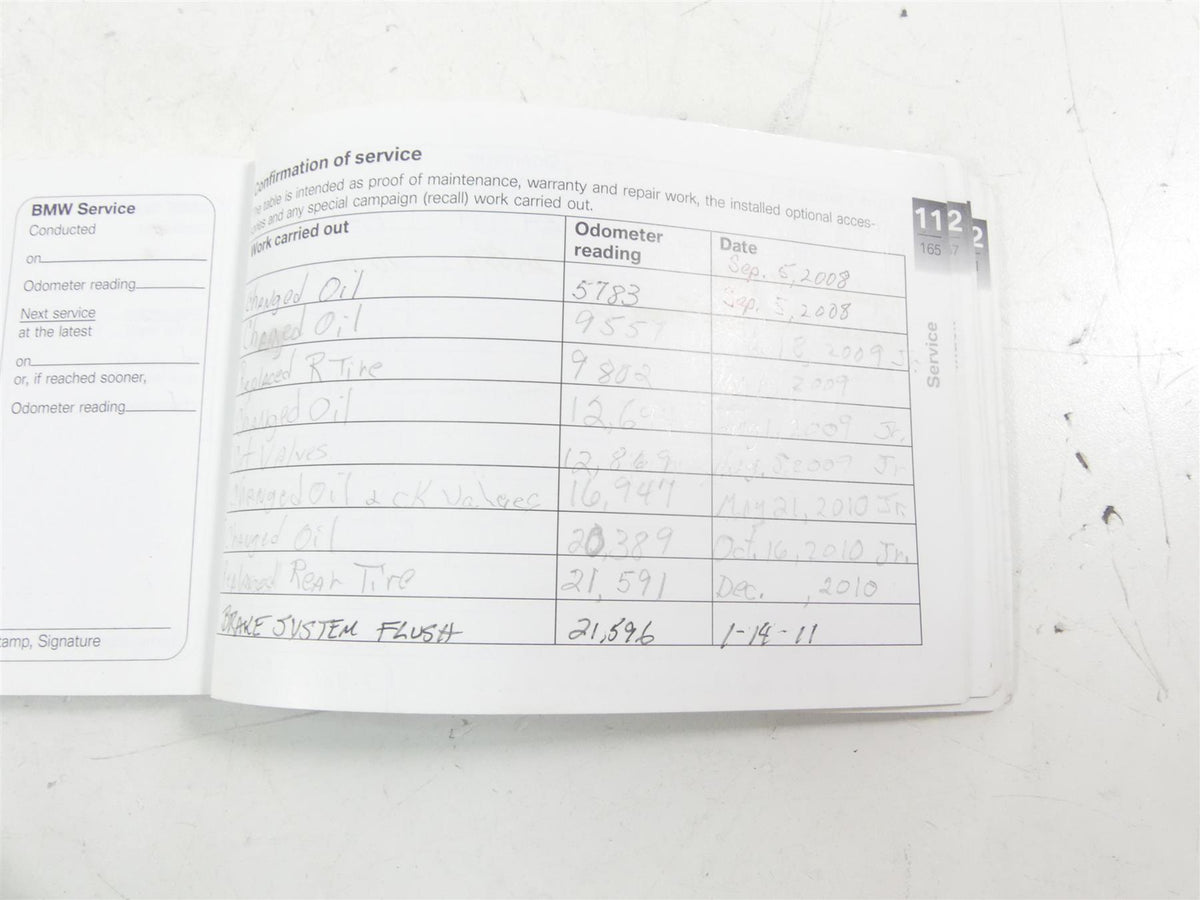 2008 BMW R1200GS K25 Owners Manual Service Book 01477712347 {{ shop.shopifyCountryName }} - Mototech271