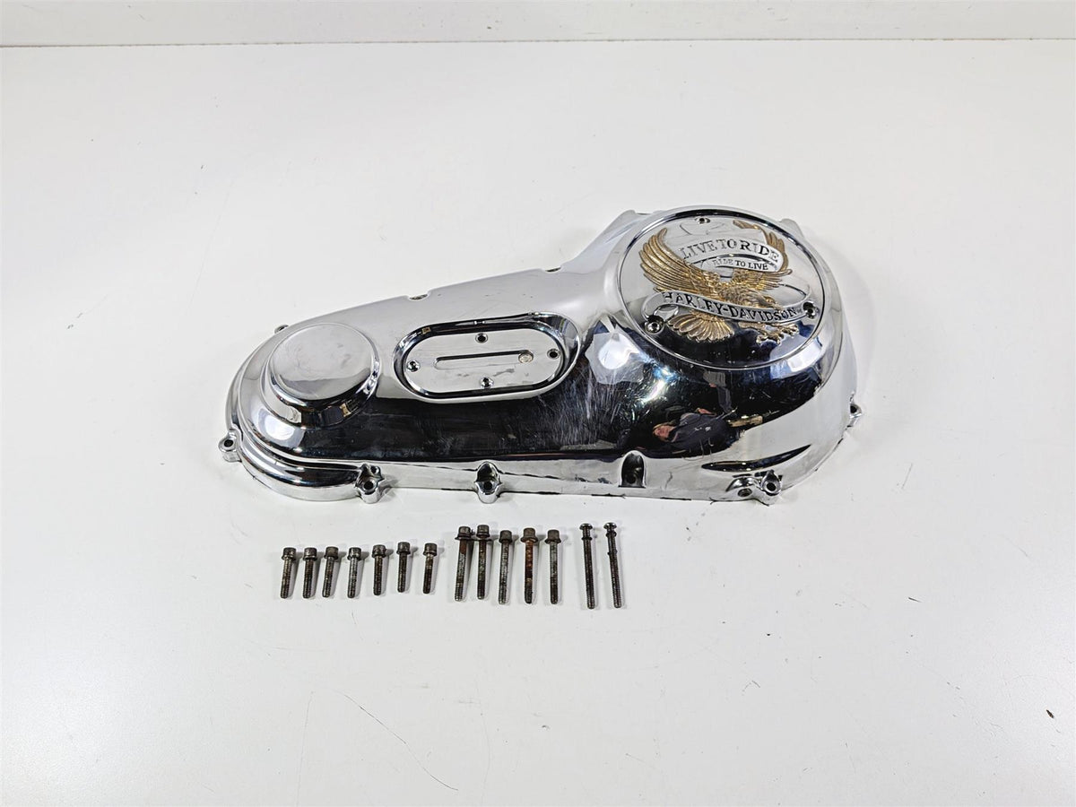 1996 Harley FLSTC Softail Heritage Chrome Outer Primary Clutch Cover 60506-95 {{ shop.shopifyCountryName }} - Mototech271