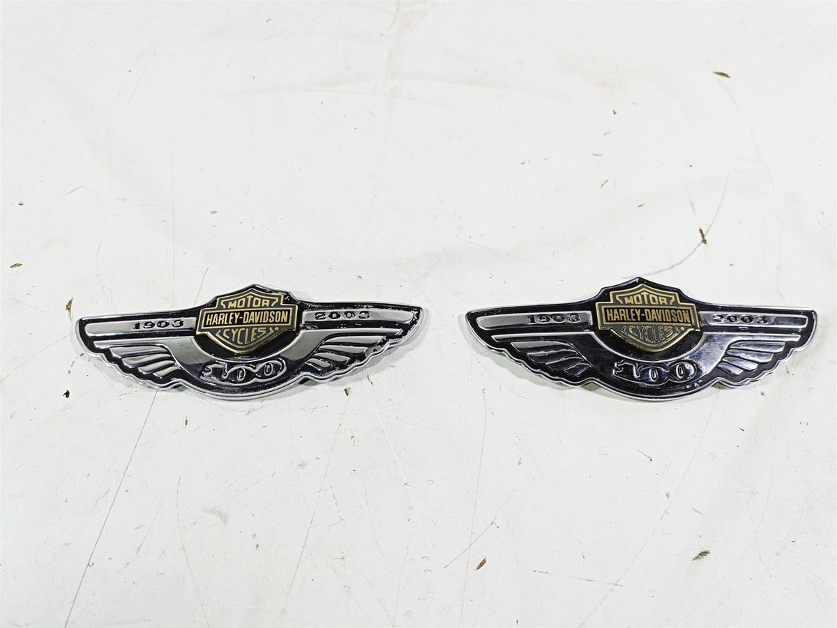 2003 Harley Softail FXSTDI Deuce 100th Fuel Tank Emblem Set 62236-03 62237-03 {{ shop.shopifyCountryName }} - Mototech271