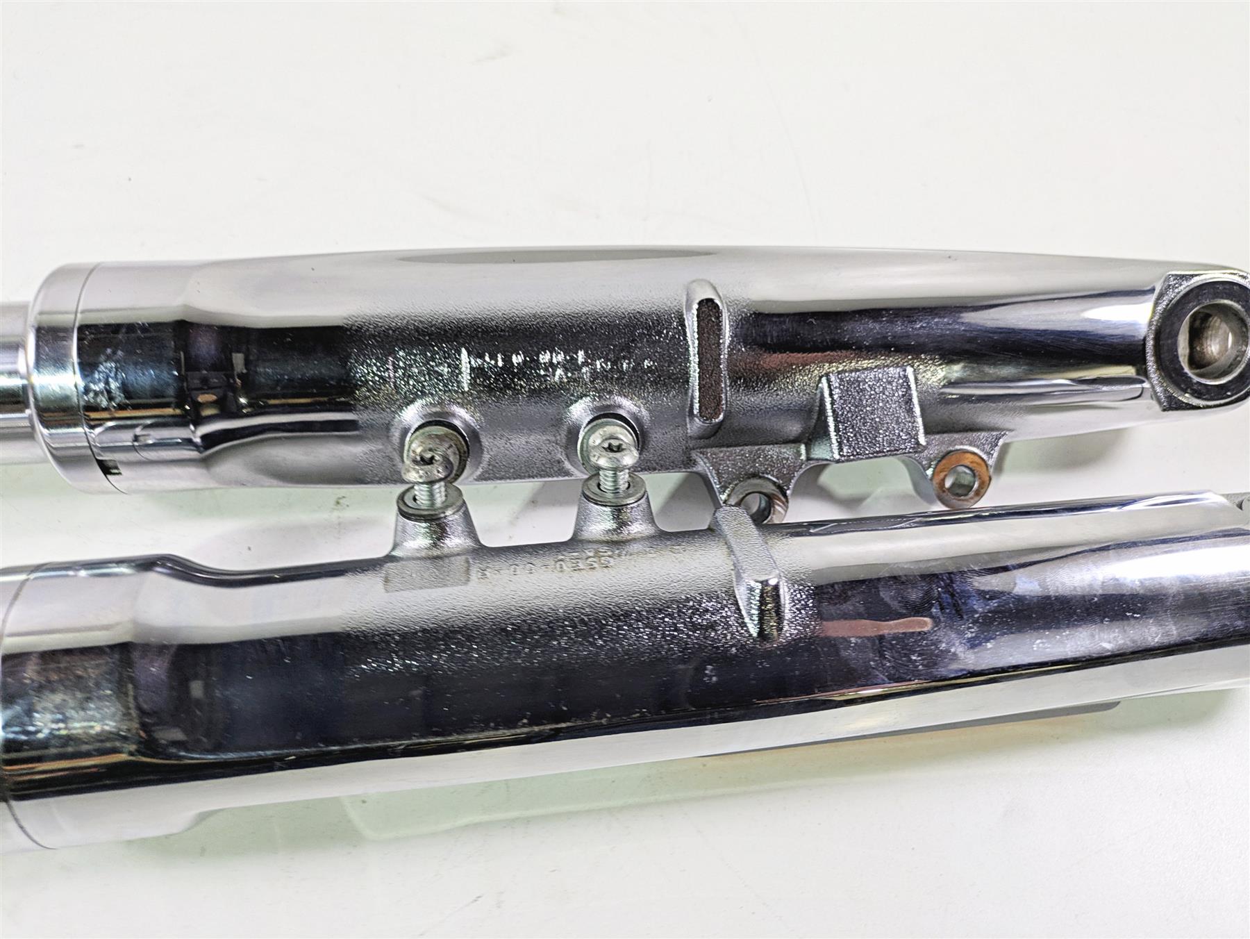 2008 Harley FXCWC Softail Rocker Straight Chrome Front Fork Leg Set 46950-08 {{ shop.shopifyCountryName }} - Mototech271