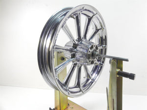 2009 Harley FLHTCU SE4 CVO E-Glide Straight Chrome 17x3 Front Wheel Rim 42171-09