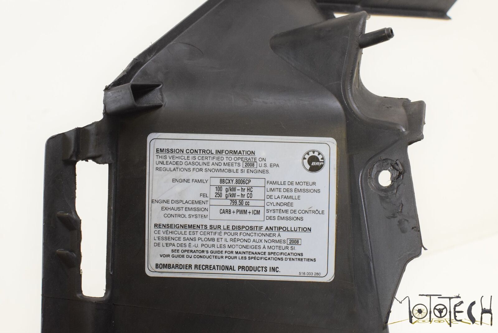 2008 SKI-DOO SUMMIT 800R 800 PTEK Left Foot Guard Fairing Cover Panel 502006832 {{ shop.shopifyCountryName }} - Mototech271