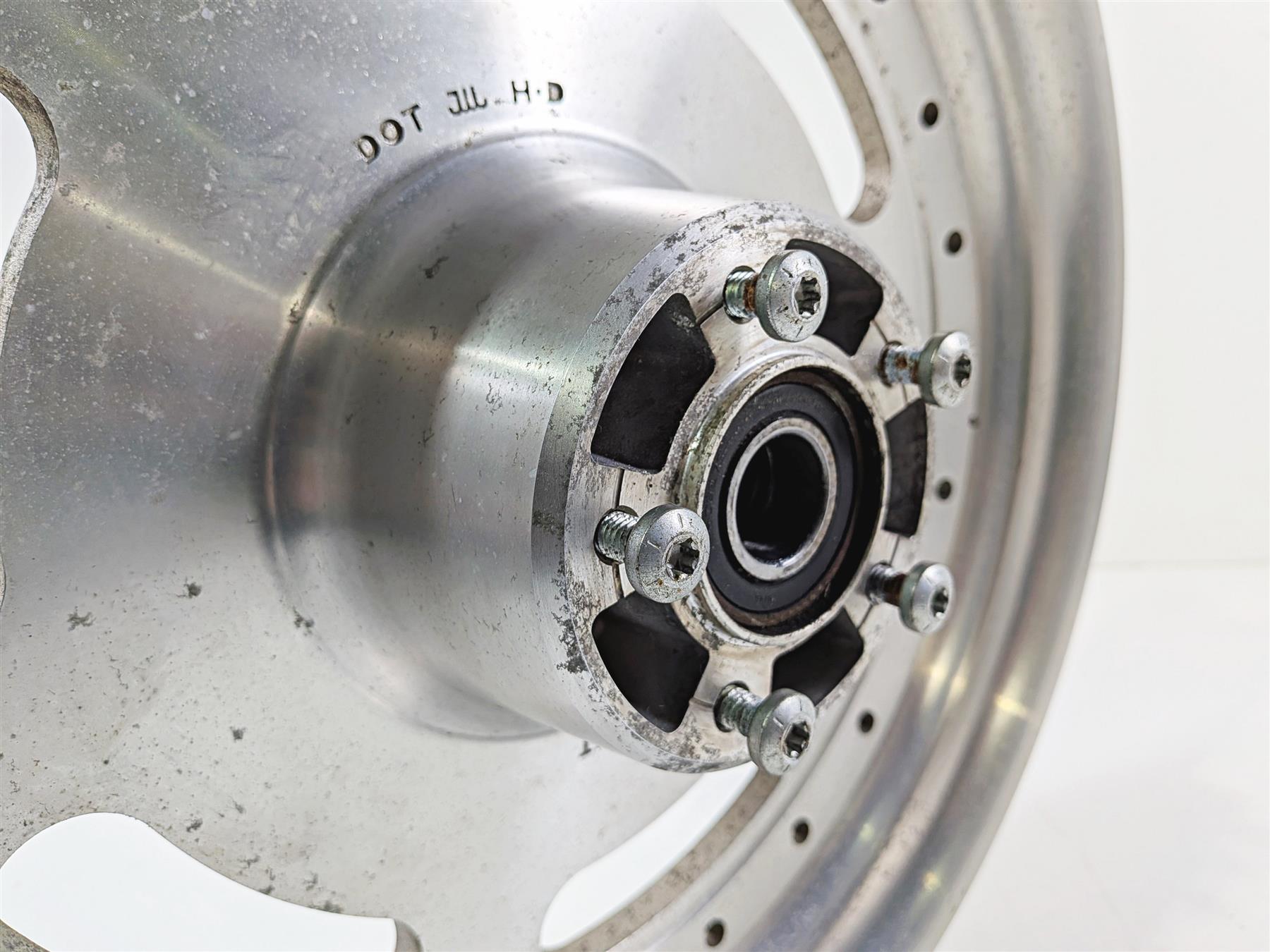 2011 Harley FXDF Dyna Fat Bob Front Wheel Rim 16x3 Straight Slotted 43300172 {{ shop.shopifyCountryName }} - Mototech271