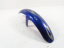 Load image into Gallery viewer, 2009 Harley FXCWC Softail Rocker C Front Fender Flame Blue Pearl Deluxe 60158-08 | Mototech271
