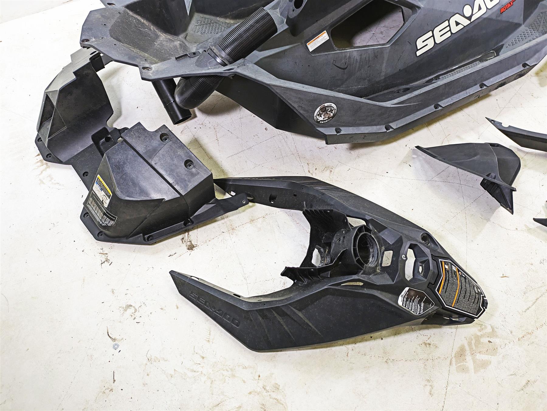 2019 Sea-Doo Spark 900 Trixx Body Plastic Black Cover Fairing Set