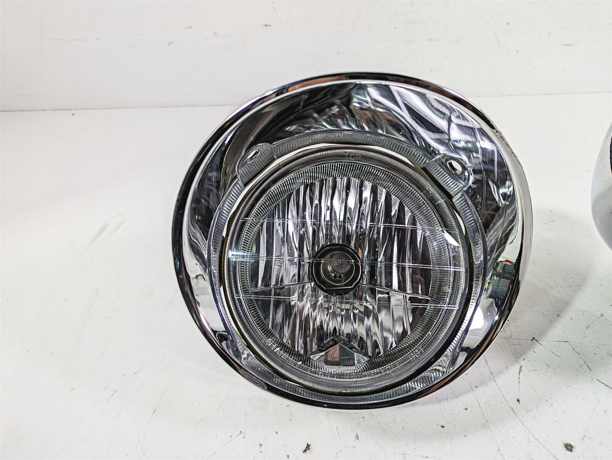 2002 Honda VTX1800 Retro Headlight Head Light & Housing Set 33120-MCH-671 {{ shop.shopifyCountryName }} - Mototech271